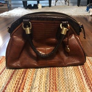 Brahmin bag- two tones of brown. EUC